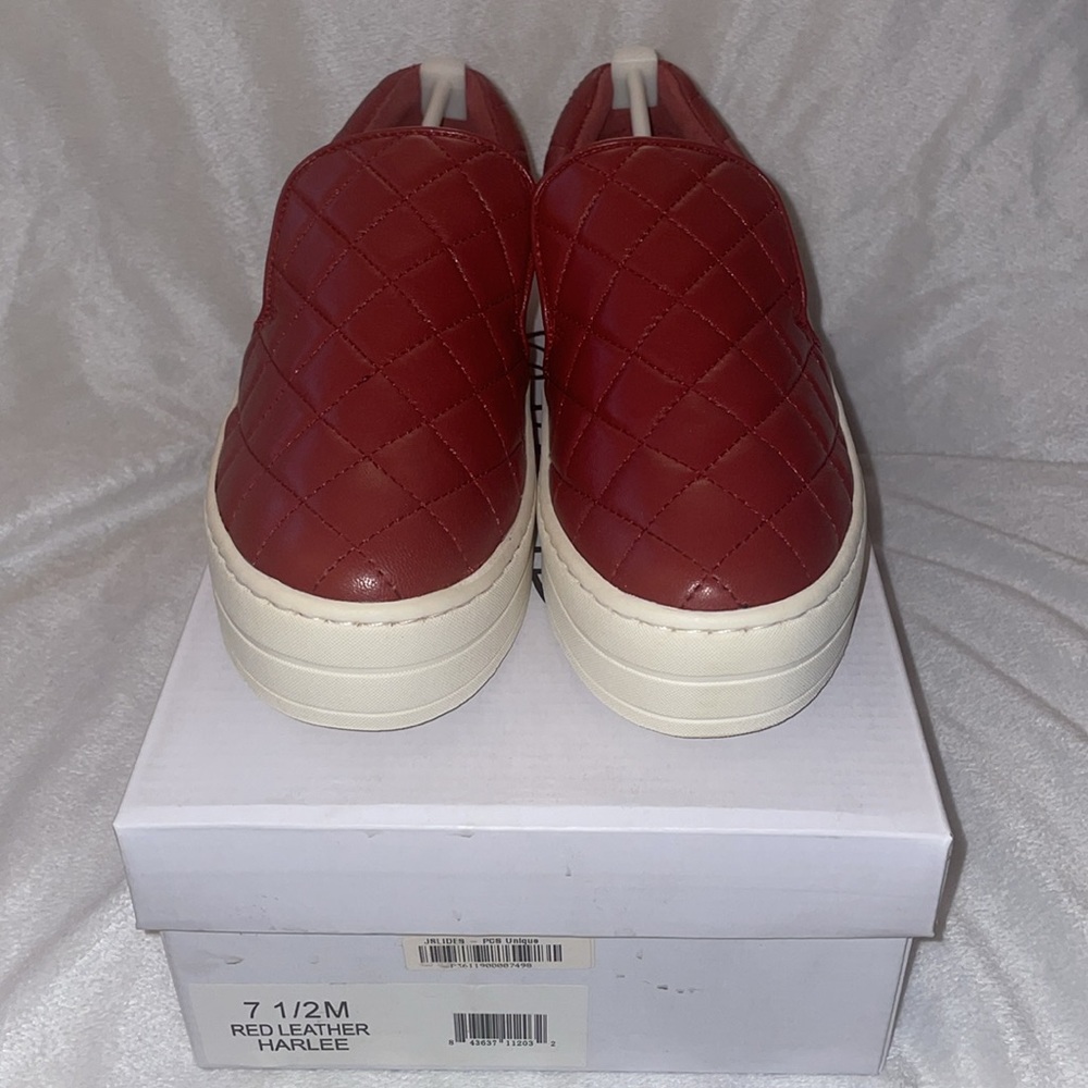 NWT J/SLIDES HARLEE Red Leather Slip-on Sneaker - Picture 7 of 14